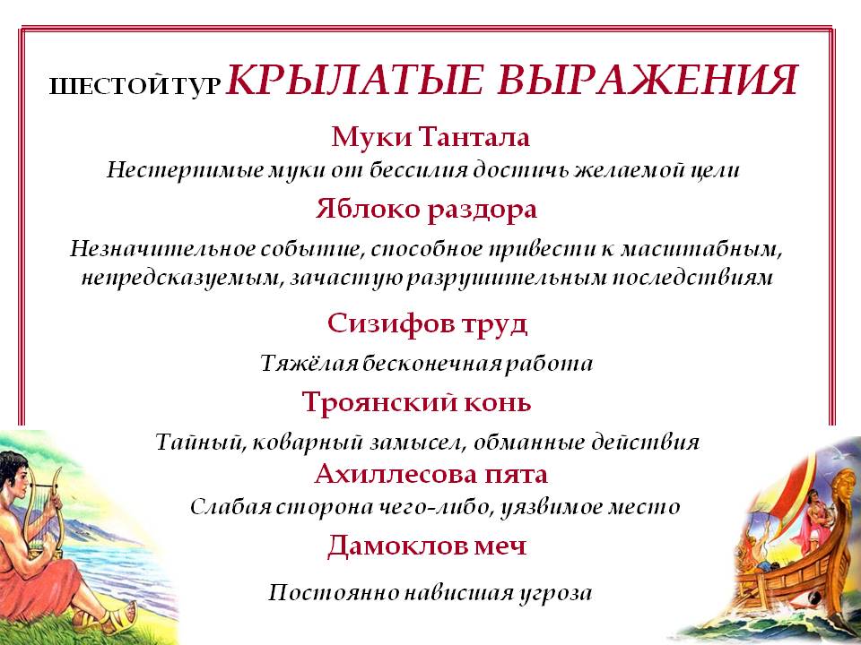 Проект крылатые выражения древнего мира 7 класс